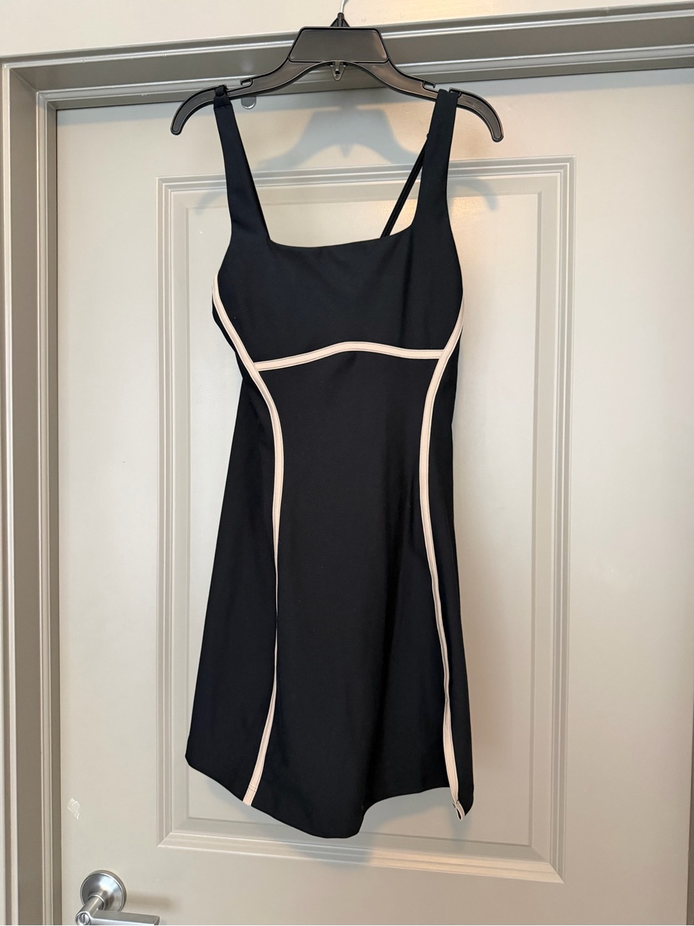 YPB Abercrombie Black Tank Dress with Cream Piping